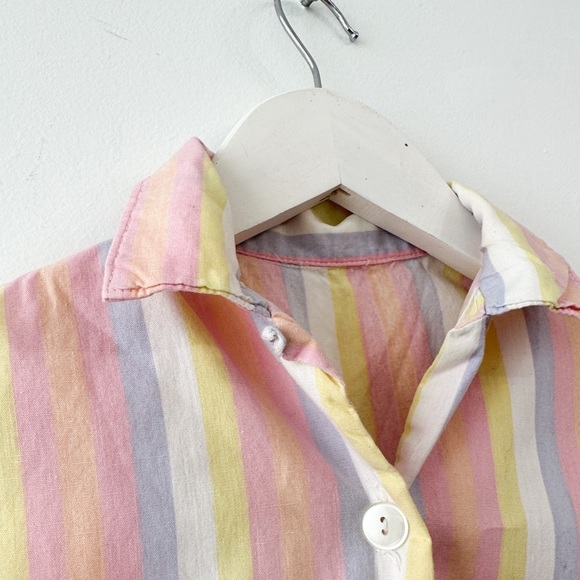 Girls Summer Striped Button Down Top-Sleeveless-Size: 5T Approx. - Picture 3 of 7